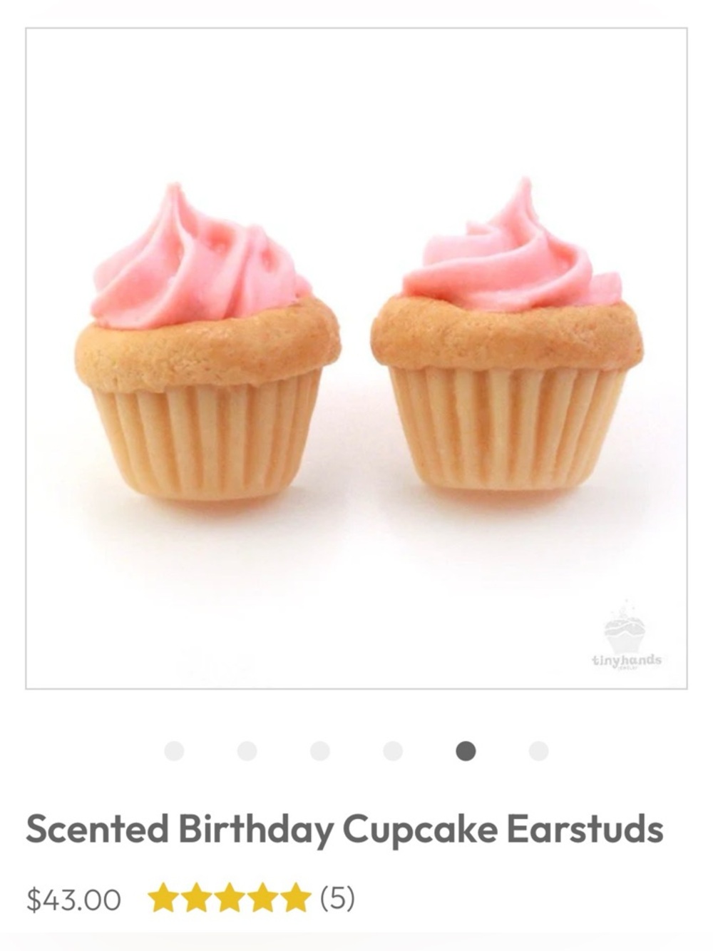 Tiny Hands Cupcake Stud Earrings Polymer Clay | $43 RETAIL - Picture 2 of 8